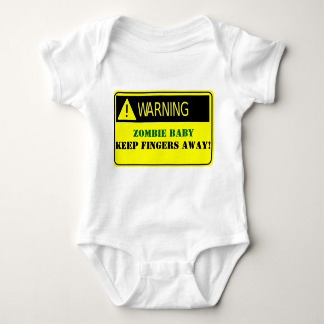 WARNING--ZOMBIEBABYBEHÅLLAN FINGRAR BORT T-SHIRT (Framsida)