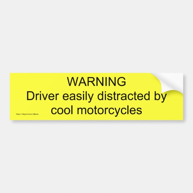 WARNINGDriver som distraheras lätt av kall Bildekal (Framsidan)