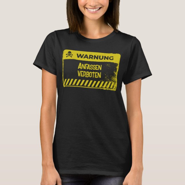 Warnschild gelb t shirt (Framsida)
