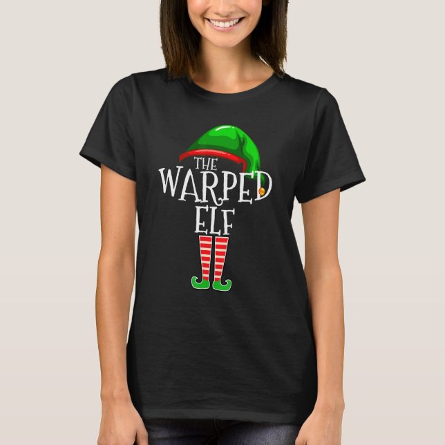 Warped Elf   Family Matching Group Christmas   Squ T Shirt (Framsida)