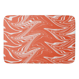 Warped - Orange och vit Badrumsmatta