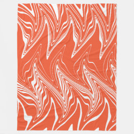 Warped - Orange och vit Fleecefilt