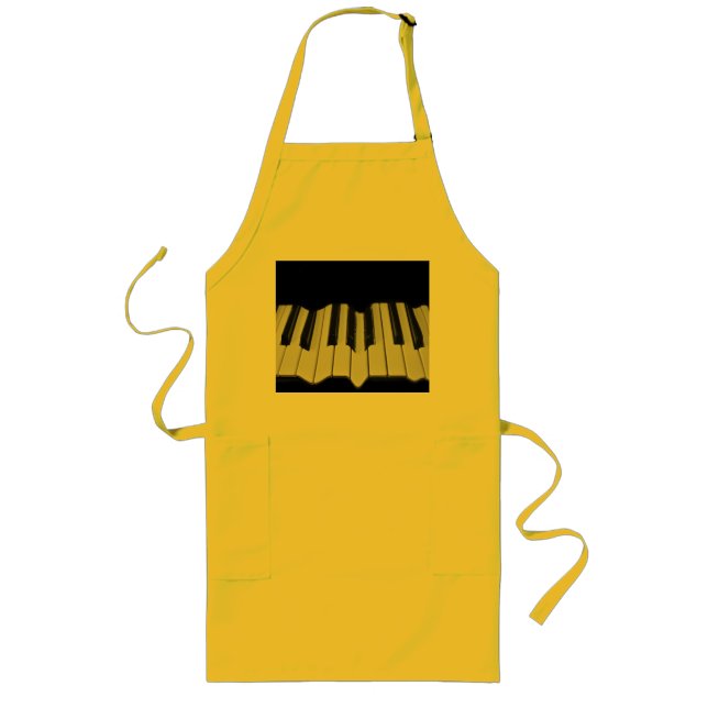Warped Piano Nycklar Long Apron Långt Förkläde (Framsidan)