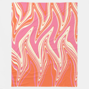 Warped - Rosa, Orange och Cream Fleecefilt