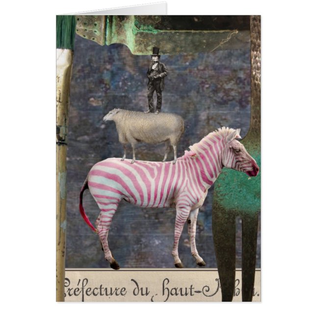 Warped Sense of Humor, Mixed Media Digital Collage Hälsningskort (Framsidan)