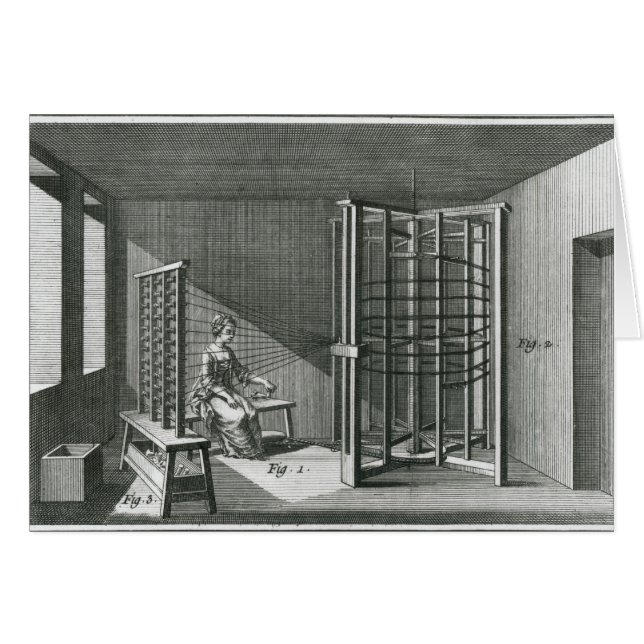 Warping silke trådar, illustration Encylopedia Hälsningskort (Framsidan Horizontal)