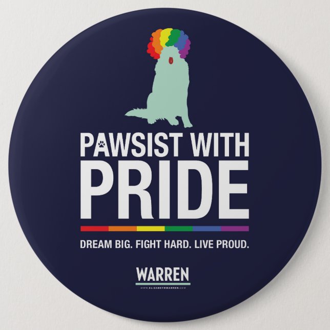Warren 2020 - Borggård - Pawsist med pride Knapp (Framsida)