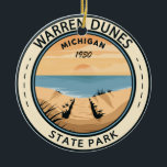 Warren Dunes State Park Michigan Vintage Julgransprydnad Keramik<br><div class="desc">Warren Dunes State Park-design. Parkens stora sanddyner och lakeshore-stränder gör den till en av de mest populära bland Michigans statliga parker</div>