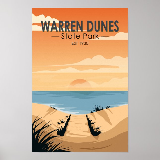 Warren Dunes State Park Michigan Vintage Poster (Framsidan)
