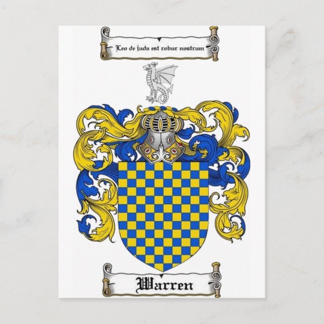 Warren Family Crest Vykort (Framsida)
