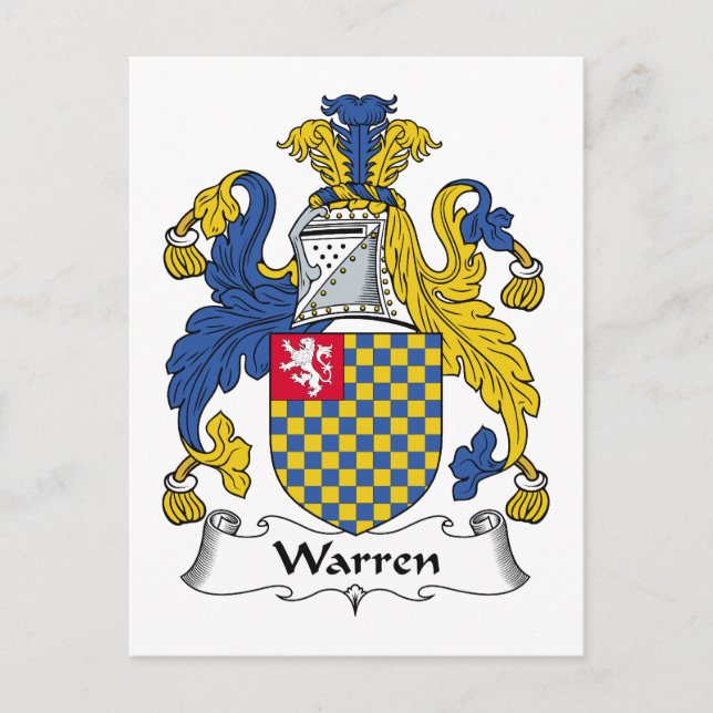 Warren Family Crest Vykort (Framsida)