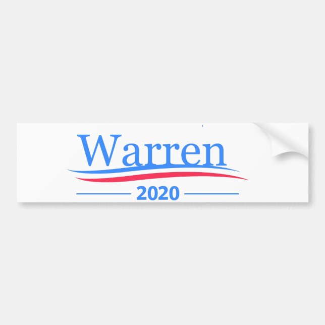 Warren för presidenten 2020, klassikerBernie vit Bildekal (Framsidan)