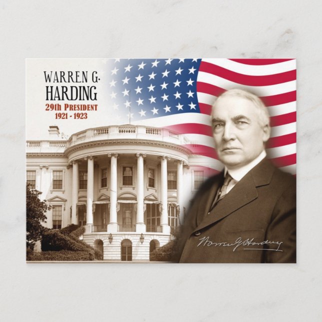 Warren G. Harding - 29:e presidenten i USA Vykort (Framsida)