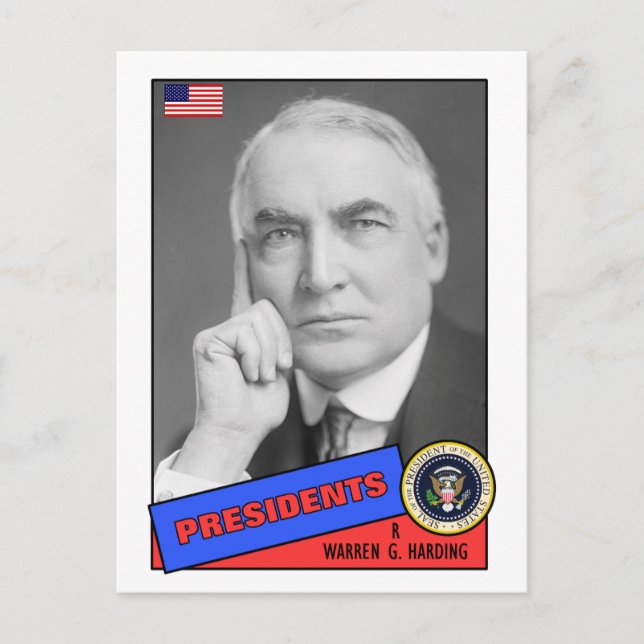 Warren G. Harding Baseball Card Vykort (Framsida)