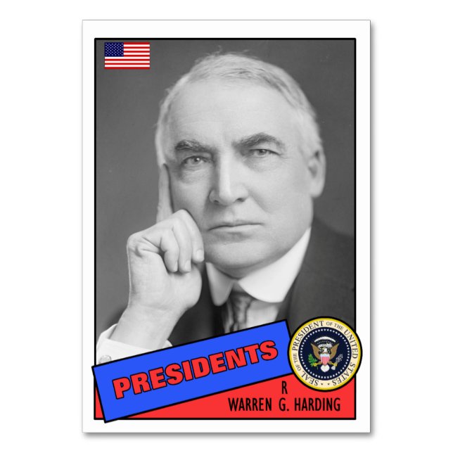 Warren G. Harding Basebollkort Bordsnummer (Framsidan)