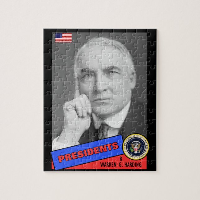Warren G. Harding Basebollkort Pussel (Vertikal)