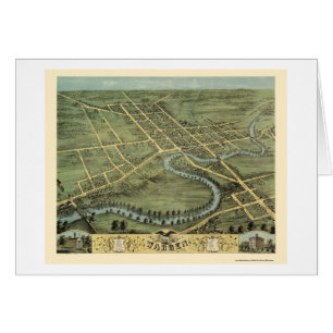 Warren panorama- karta för OH - 1870 Hälsningskort
