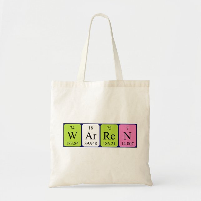 Warren Periote bord namn tote bag Tygkasse (Framsidan)