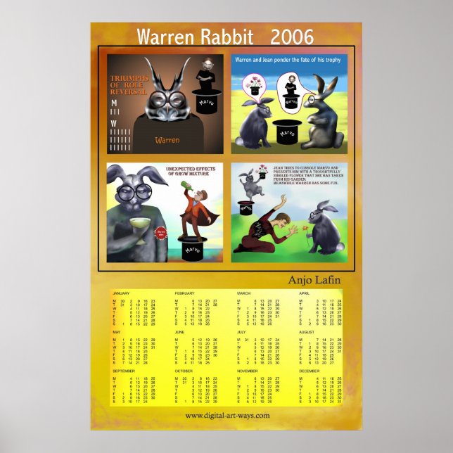 Warren Rabbit 2006-kalender från Anjo Lafin Poster (Framsidan)