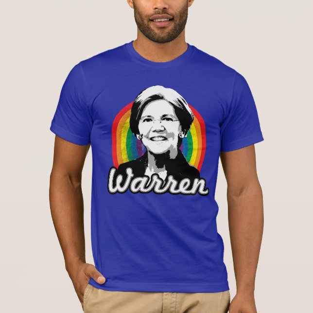 Warren Rainbow Pride T Shirt (Framsida)