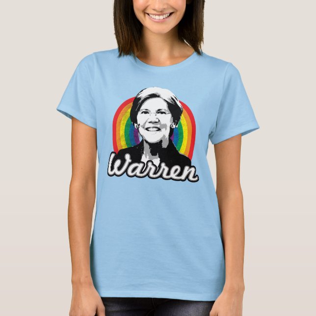Warren Rainbow Pride T Shirt (Framsida)