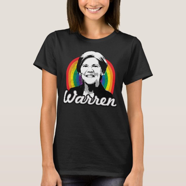 Warren Rainbow Pride T Shirt (Framsida)