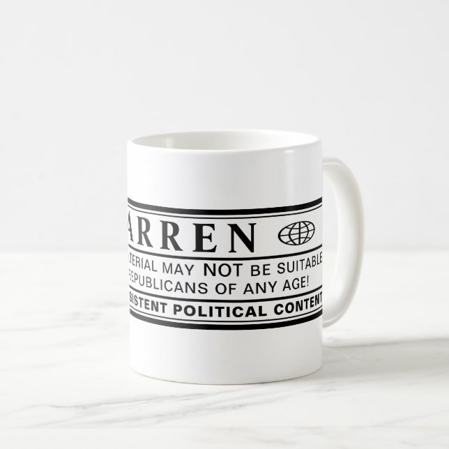 Warren Warning Label Kaffemugg (Framsida höger)