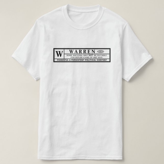 Warren Warning Label T Shirt (Design framsida)