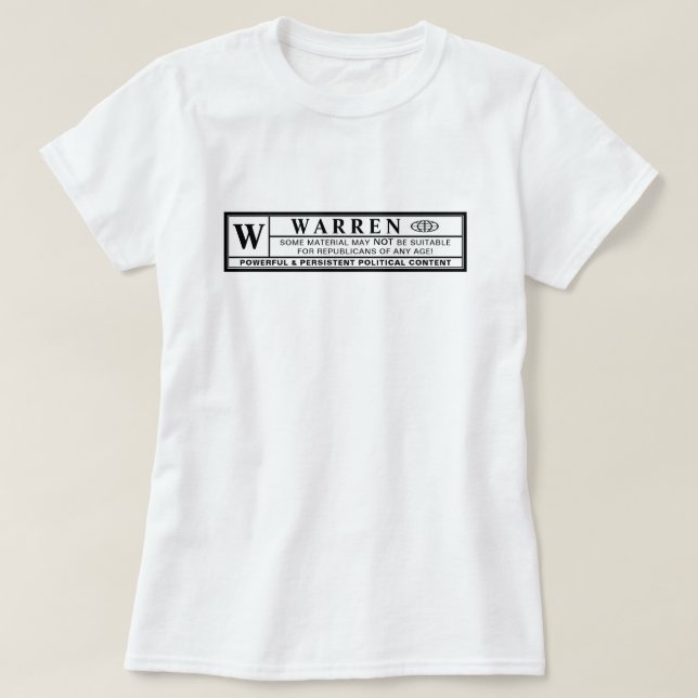 Warren Warning Label T Shirt (Design framsida)
