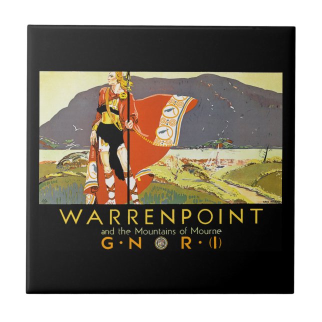 Warrenpint och bergen i Mourne Kakelplatta (Framsidan)