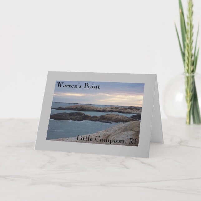 Warren's Point Beach, Little Compton, RI Kort (Framsida)