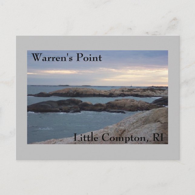 Warren's Point Beach, Little Compton, RI Vykort (Framsida)