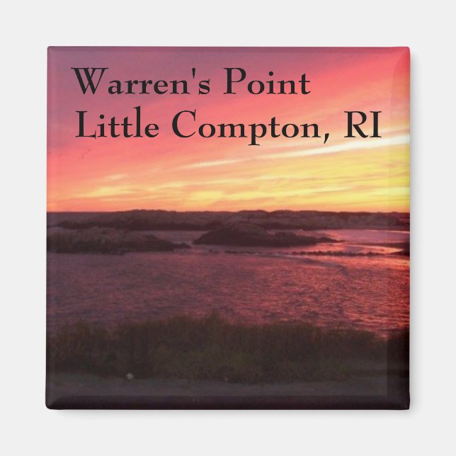 Warren's Point Beach Sunset, Little Compton, RI Magnet (Framsidan)