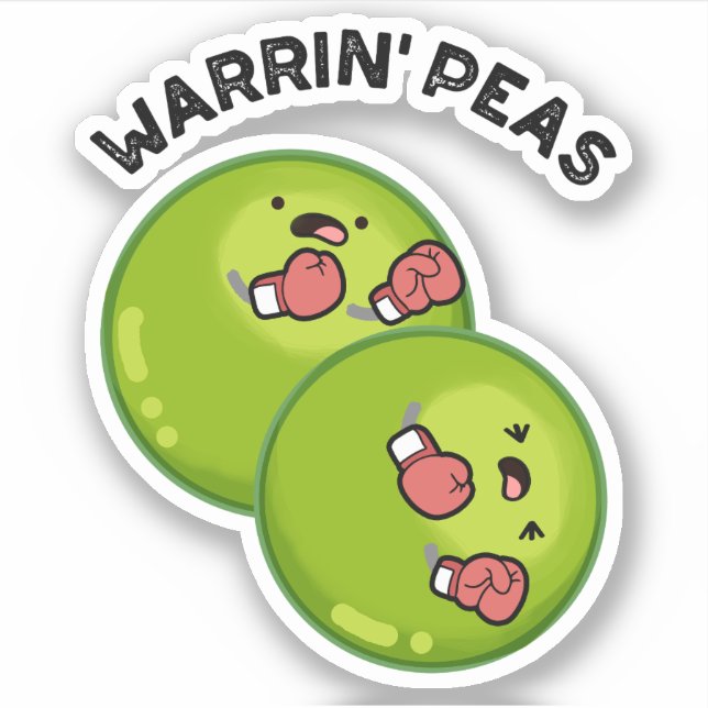 Warrin Peace Funny Pea Pun Klistermärken (Framsida)