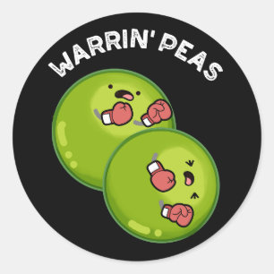 Warrin Peace Funny Pea Pun Mörk BG Runt Klistermärke