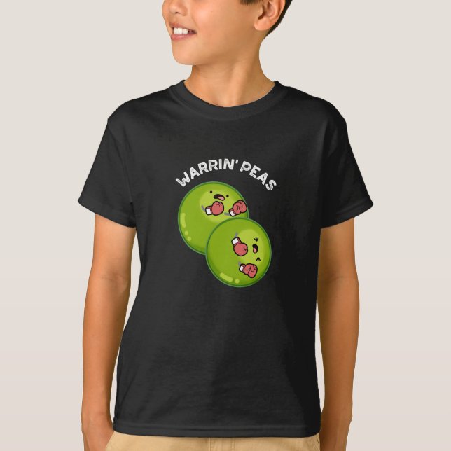 Warrin Peace Funny Pea Pun Mörk BG T Shirt (Framsida)