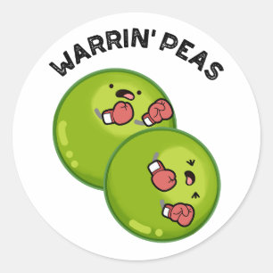 Warrin Peace Funny Pea Pun Runt Klistermärke