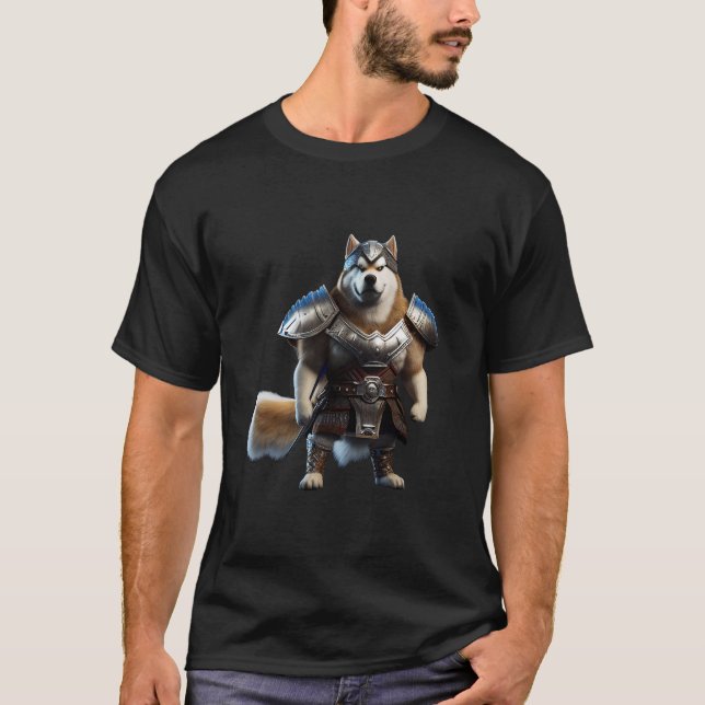 Warrior Alaska Malamute Hund, Militär Alaska Hund T Shirt (Framsida)