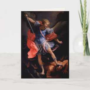 Warrior Angel Michael Defeats Satan Guido Reni Car Kort