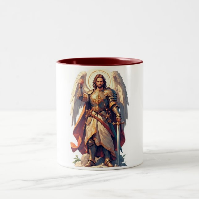 Warrior Archangel Michael Coffee Mug Två-Tonad Mugg (Center)