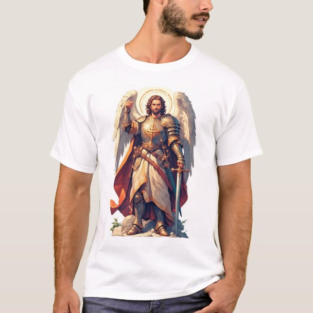 Warrior Archangel Michael Men's Tee Shirt (Framsida)