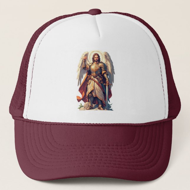 Warrior Archangel Michael Trucker Hat Keps (Framsida)