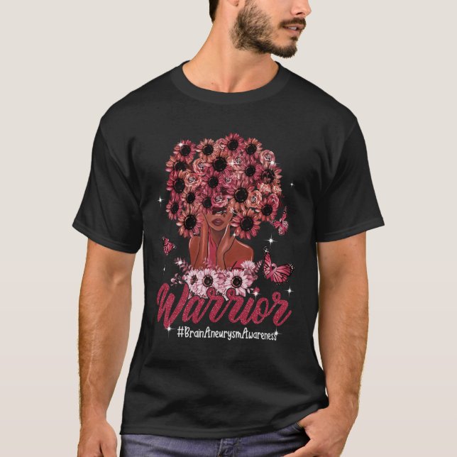 Warrior Black Women Solros Hair Brain Aneurysm T Shirt (Framsida)
