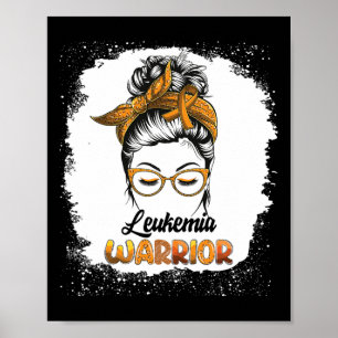 Warrior Bleached Messy Bun Survivor tror kvinnor Poster