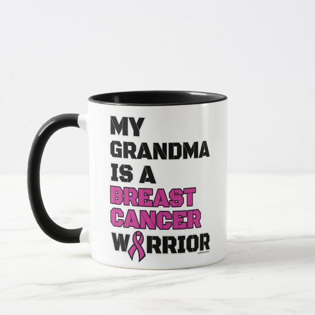 Warrior/Block/Grandma...Breast Cancer Mugg (Vänster)