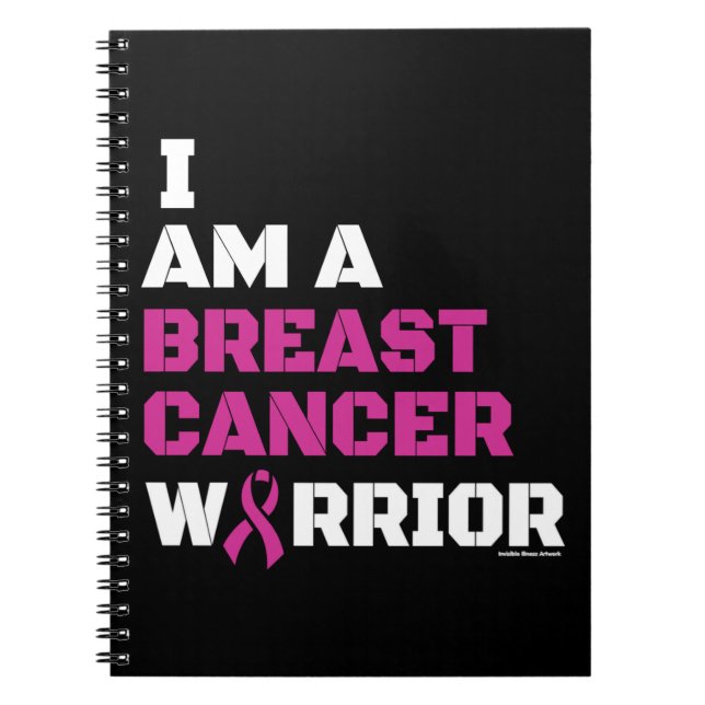 Warrior/Block/I är ...Breast Cancer Notebook Anteckningsbok (Framsidan)