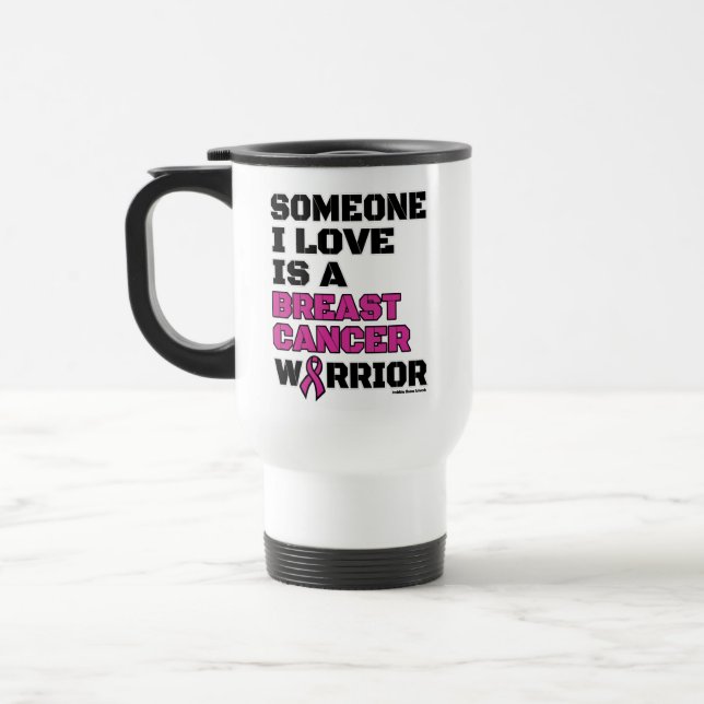Warrior/Block/Någon i Kärlek ...bröstcancer Resemugg (Vänster)