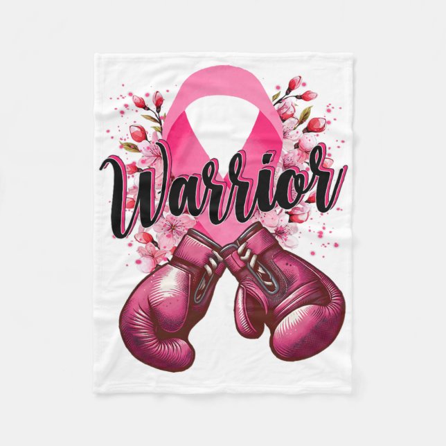 Warrior Boxing-handskar Rosa Ribbon Breast Cancer  Fleecefilt (Framsidan)