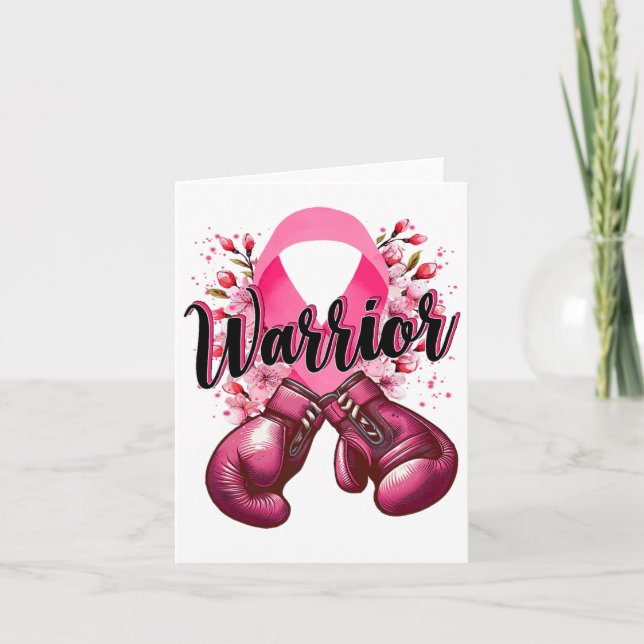 Warrior Boxing-handskar Rosa Ribbon Breast Cancer  Kort (Framsida)