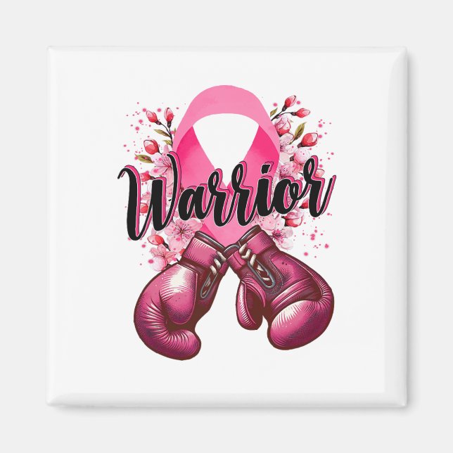 Warrior Boxing-handskar Rosa Ribbon Breast Cancer  Magnet (Framsidan)